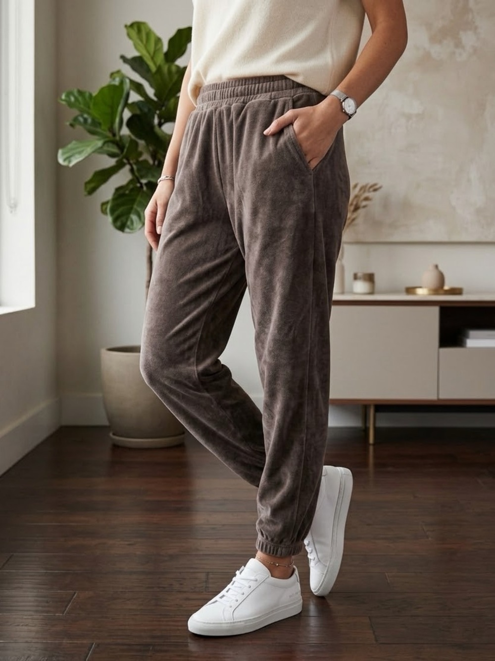 Araminta James Plush Velour Joggers / Trackpants